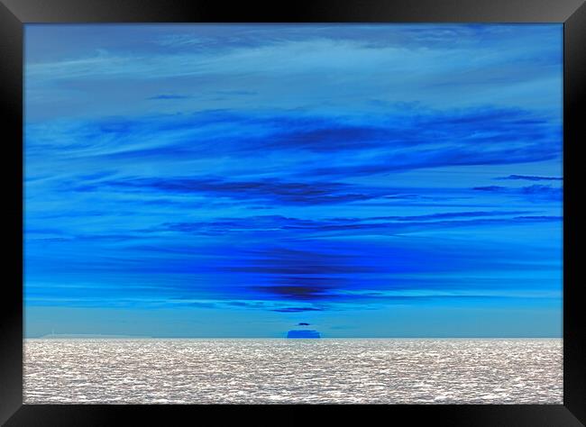 Blue sunset landscape Framed Print by Rory Hailes