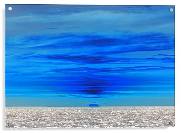 Blue sunset landscape Acrylic by Rory Hailes