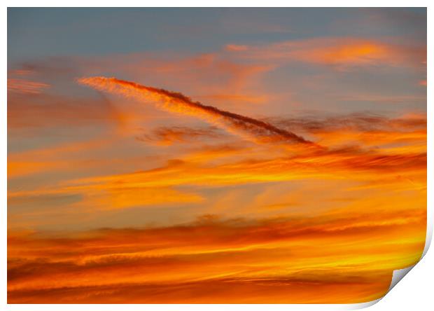 Sunset contrail Print by Rory Hailes