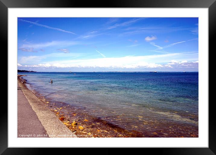 Seascape towards Spithead from Bembridge, Isle of Wight. Framed Mounted Print by john hill