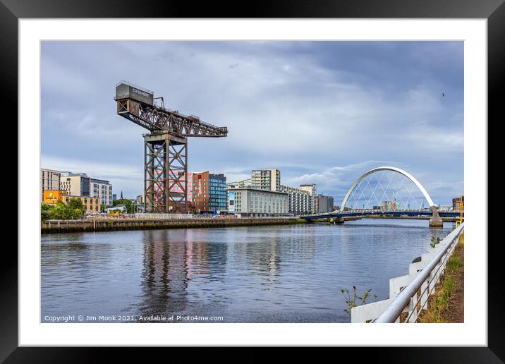 The Finnieston Crane & Clyde Arc , Glasgow Framed Mounted Print by Jim Monk