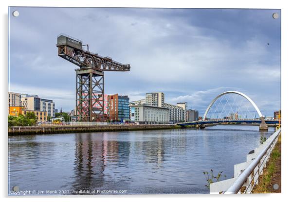 The Finnieston Crane & Clyde Arc , Glasgow Acrylic by Jim Monk
