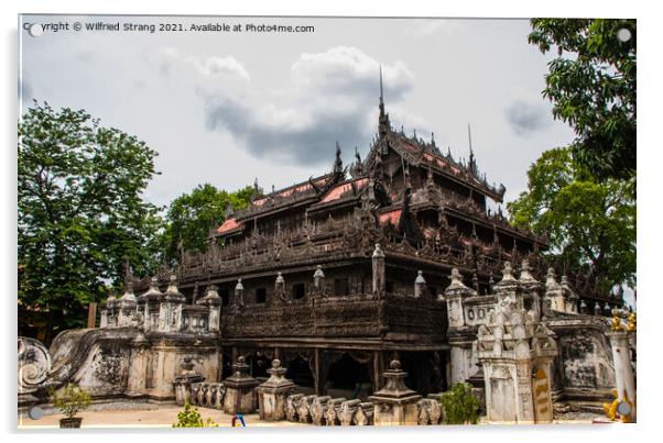 Shwenandaw Monastery in Mandalay Myanmar Burma Acrylic by Wilfried Strang