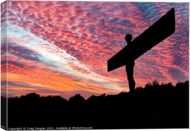 Angel of the North Silhouette Canvas Print by Craig Doogan