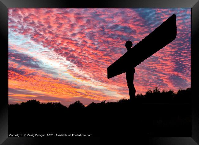 Angel of the North Silhouette Framed Print by Craig Doogan