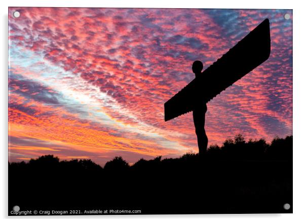 Angel of the North Silhouette Acrylic by Craig Doogan