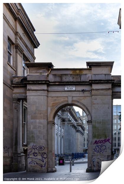 Merchant City entrance, Glasgow Print by Jim Monk