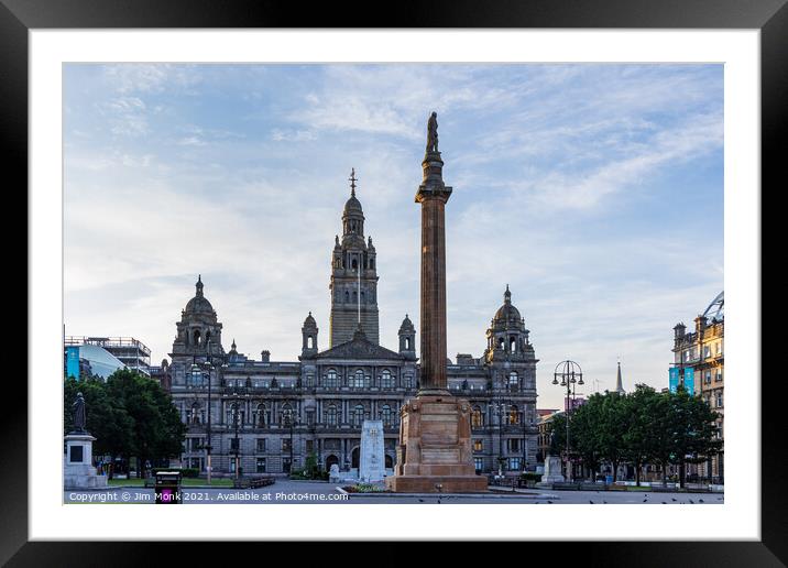 George Square, Glasgow  Framed Mounted Print by Jim Monk