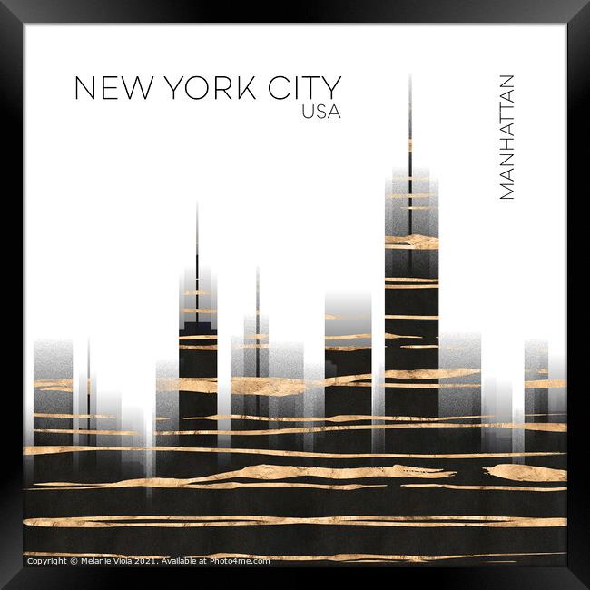 Urban Art NYC Skyline Framed Print by Melanie Viola
