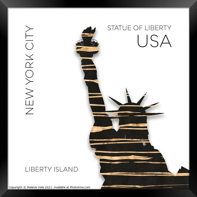 Urban Art NYC Statue of Liberty Framed Print by Melanie Viola