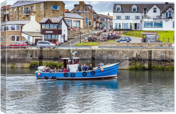 The Boat Trip, Seahouses Harbour Canvas Print by Jim Monk