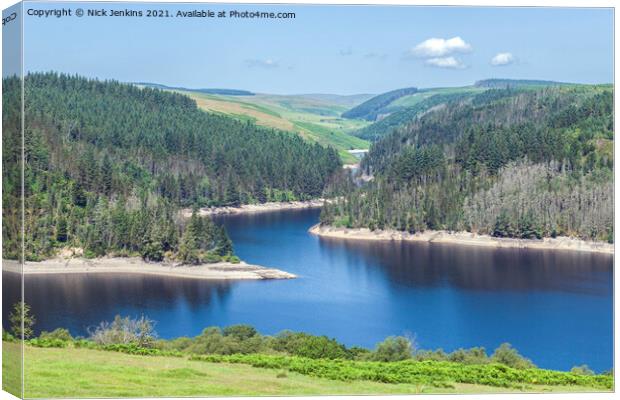 Part of the Llyn Brianne Reservoir Carmarthenshire Canvas Print by Nick Jenkins