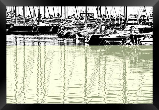 Sport harbour (Aguadulce Marina) near Roquetas Framed Print by Jose Manuel Espigares Garc