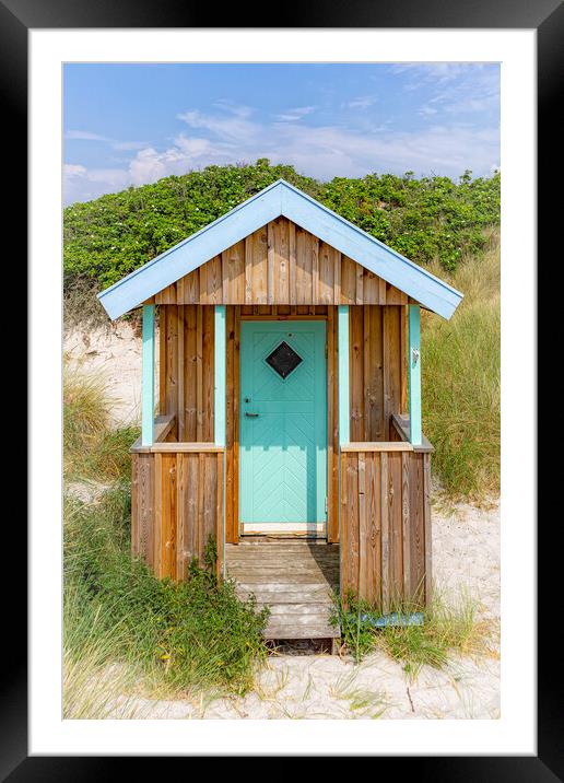 Skanor Wooden Beach Hut Framed Mounted Print by Antony McAulay