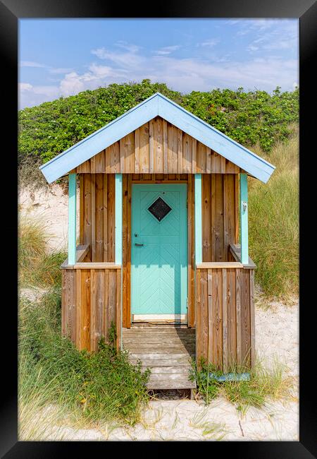 Skanor Wooden Beach Hut Framed Print by Antony McAulay