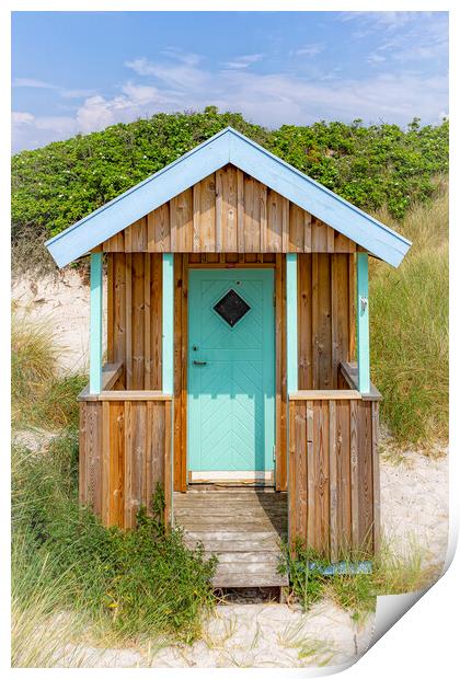Skanor Wooden Beach Hut Print by Antony McAulay