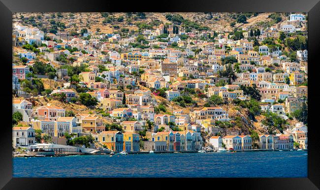 Symi Greek Island Hillside Framed Print by Antony McAulay