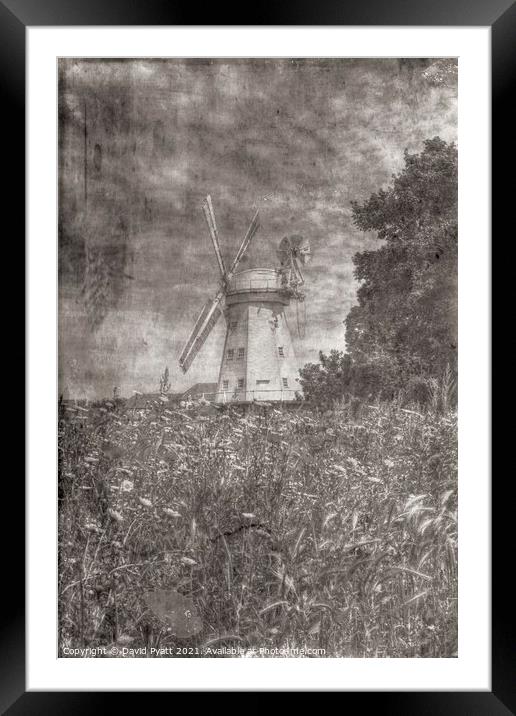 Vintage Windmill Framed Mounted Print by David Pyatt