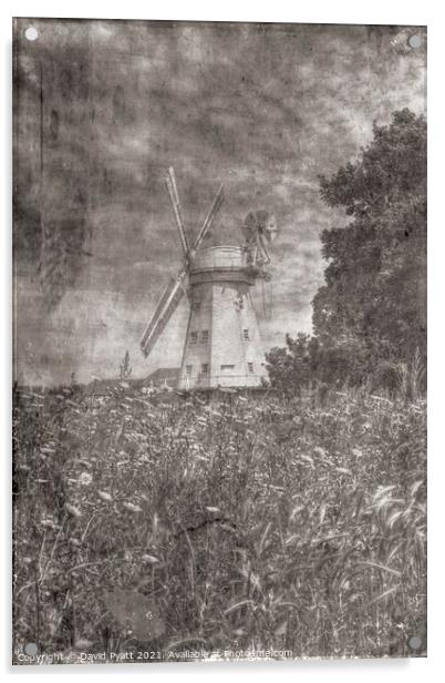 Vintage Windmill Acrylic by David Pyatt