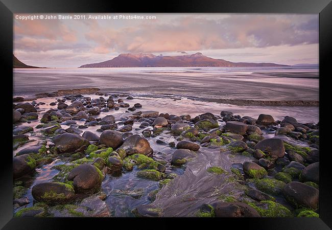 Sunrise on the Isle of Rum Framed Print by John Barrie