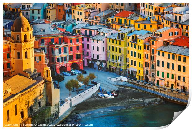 Colours of Vernazza. Cinque Terre Print by Stefano Orazzini