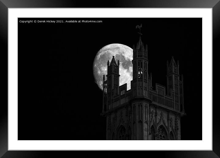 St Stephens Church Tower at Night Framed Mounted Print by Derek Hickey
