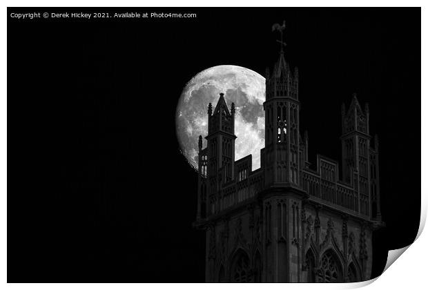 St Stephens Church Tower at Night Print by Derek Hickey