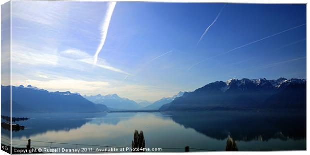 Lake Geneva on a Sunny Summers Day Canvas Print by Russell Deaney