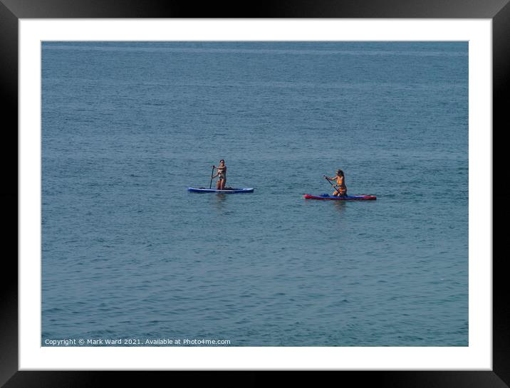 Paddle Board Fun in East Sussex Framed Mounted Print by Mark Ward