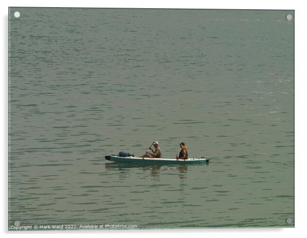 Double Kayak Seaside Trip.  Acrylic by Mark Ward