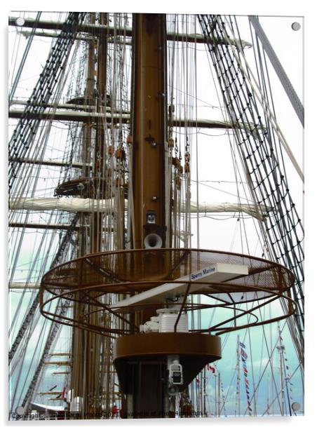 Tall Ship Rigging Acrylic by Stephanie Moore