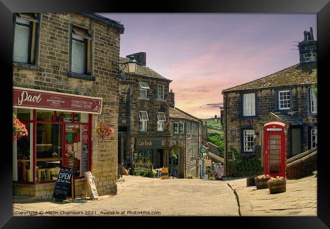 Haworth Main Street Framed Print by Alison Chambers