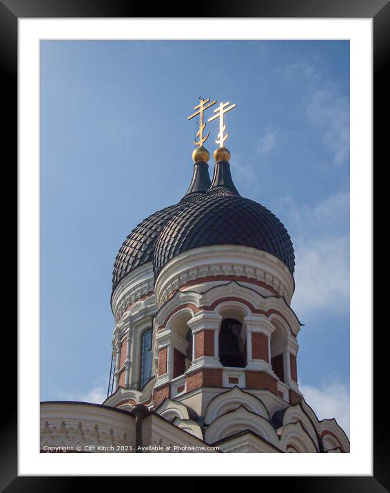 Towers of Alexander Nevsky Cathedral Tallinn Estonia Framed Mounted Print by Cliff Kinch