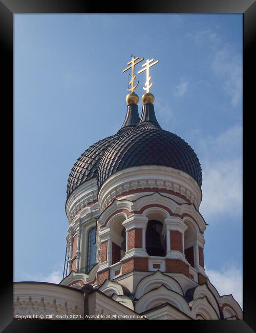 Towers of Alexander Nevsky Cathedral Tallinn Estonia Framed Print by Cliff Kinch