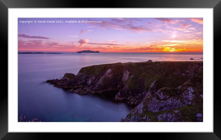 Sunset at Dunquin, Dingle Peninsula (panoramic) Framed Mounted Print by Derek Daniel