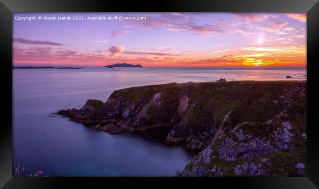 Sunset at Dunquin, Dingle Peninsula (panoramic) Framed Print by Derek Daniel