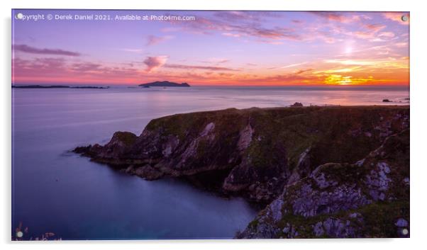 Sunset at Dunquin, Dingle Peninsula (panoramic) Acrylic by Derek Daniel