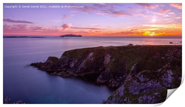 Sunset at Dunquin, Dingle Peninsula (panoramic) Print by Derek Daniel
