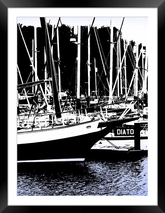Shotley Marina Abstract Framed Mounted Print by Darren Burroughs