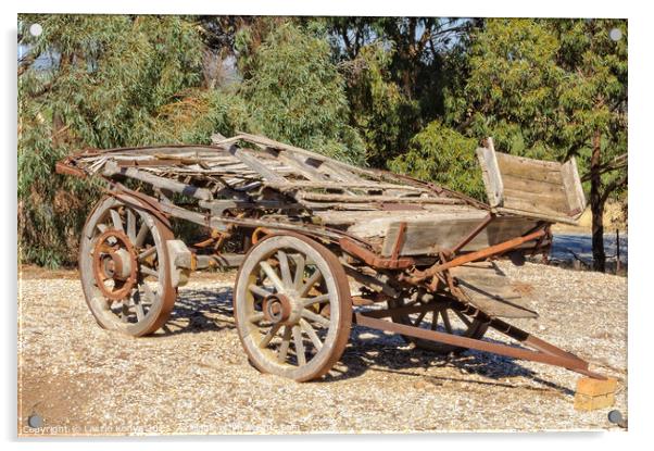 Old cart - Barossa Valley Acrylic by Laszlo Konya