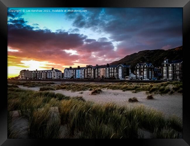 Hotel Sunset at Barmouth Framed Print by Lee Kershaw