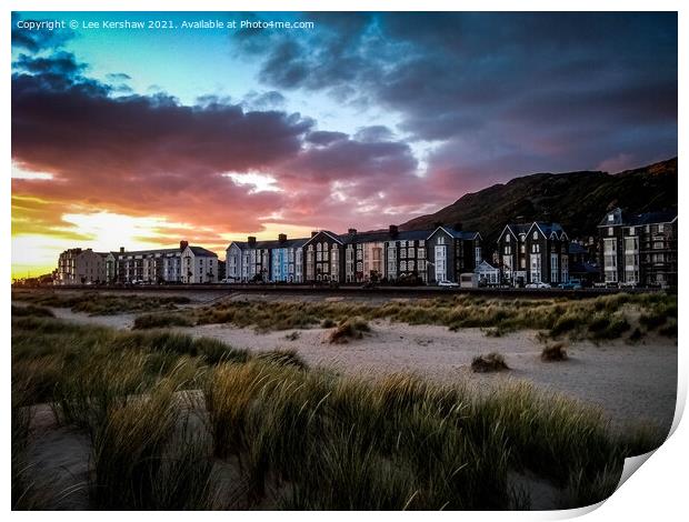 Hotel Sunset at Barmouth Print by Lee Kershaw