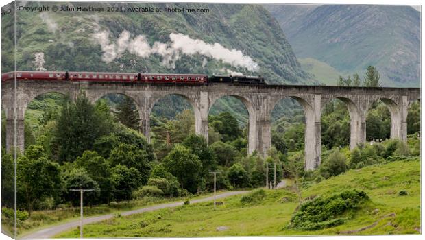 Glenfinnan Viaduct Steam Train Adventure Canvas Print by John Hastings