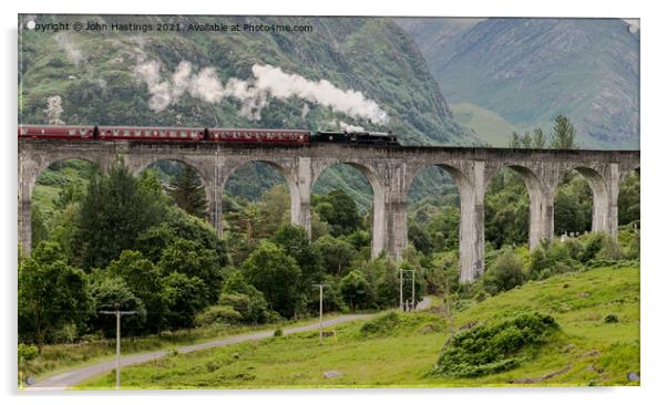 Glenfinnan Viaduct Steam Train Adventure Acrylic by John Hastings