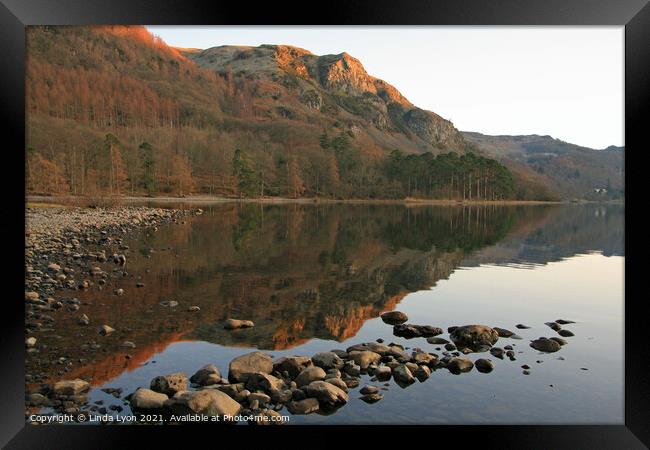 Falcon Crag from Derwentwater   Framed Print by Linda Lyon