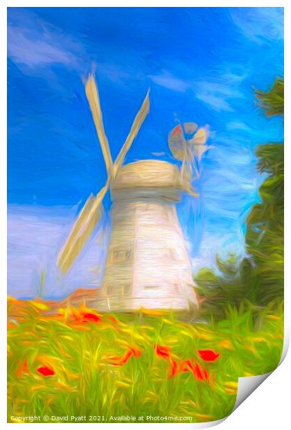 Upminster Windmill Art  Print by David Pyatt