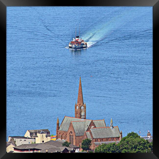PS Waverley visiting Largs Framed Print by Allan Durward Photography