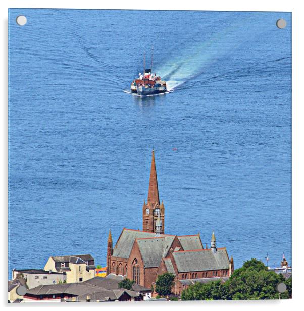 PS Waverley visiting Largs Acrylic by Allan Durward Photography