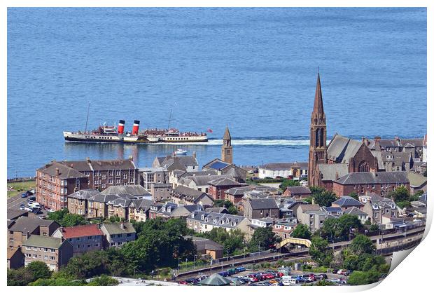 PS Waverley departing Largs on a Clyde cruise Print by Allan Durward Photography