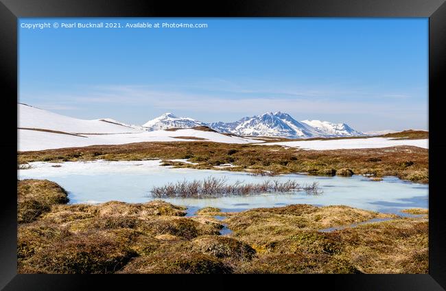 Outdoor Arctic Tundra Landscape in Norway Framed Print by Pearl Bucknall